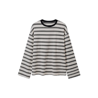Oversized Striped Long Sleeve Top in Black — VerolynBoutique