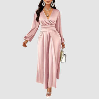 Verolyn - Pleated Satin Maxi Dress