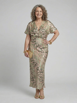 Twist Front Midi Dress in Sage Green — VerolynBoutique