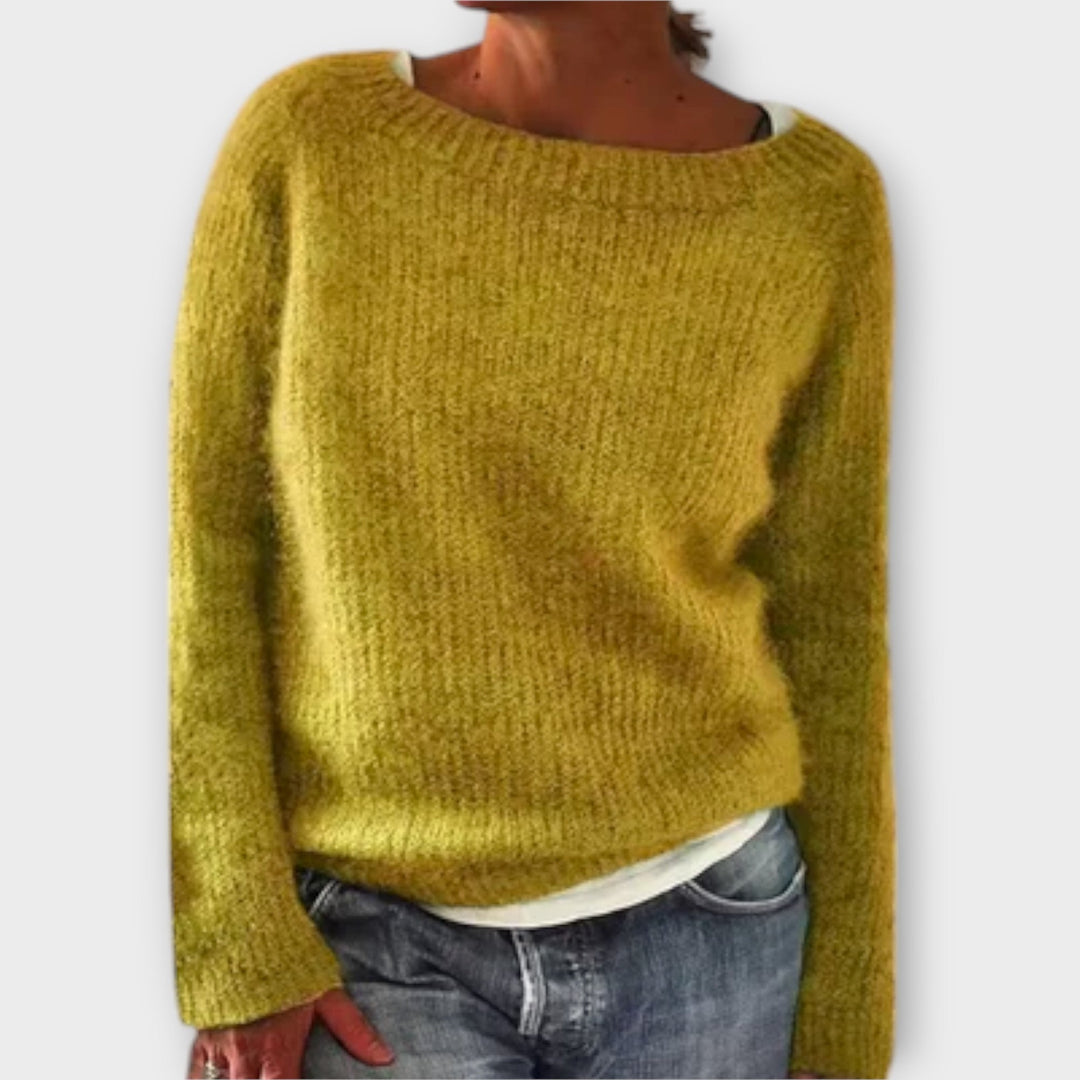 Plain Raglan Knit Jumper in Yellow — VerolynBoutique