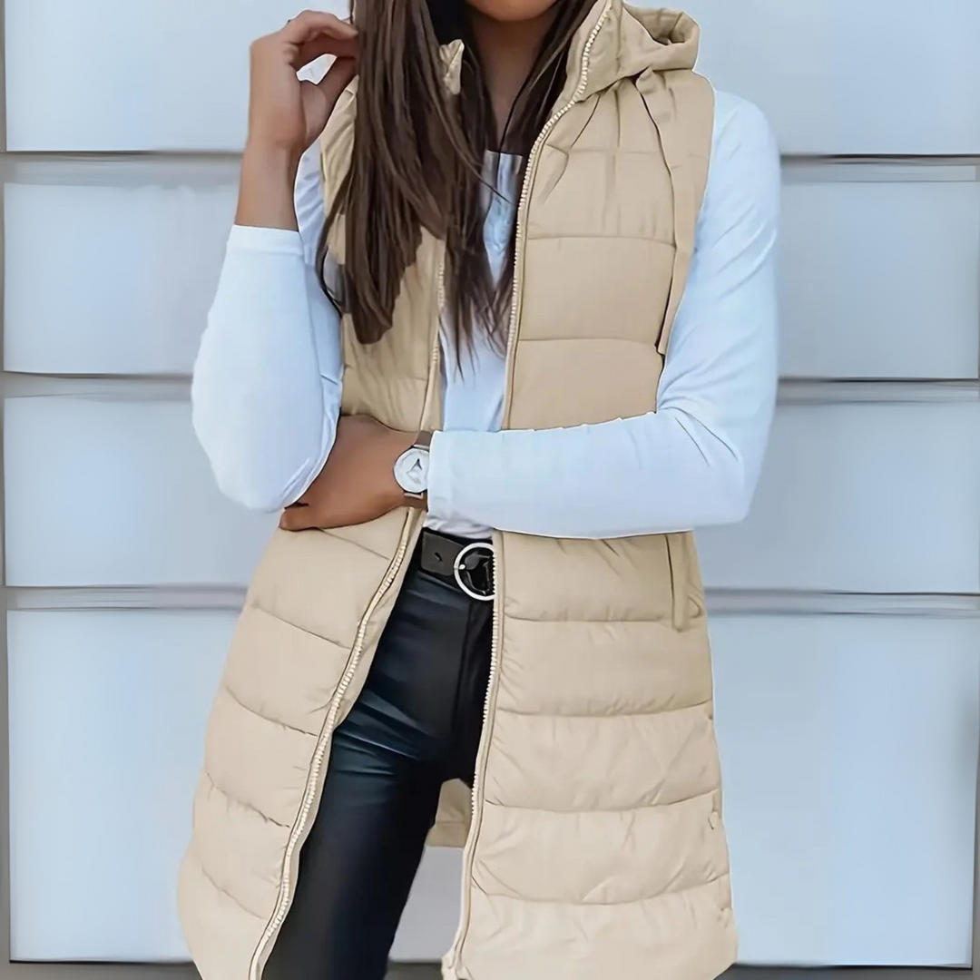 Verolyn - Hooded Long Puffer Vest