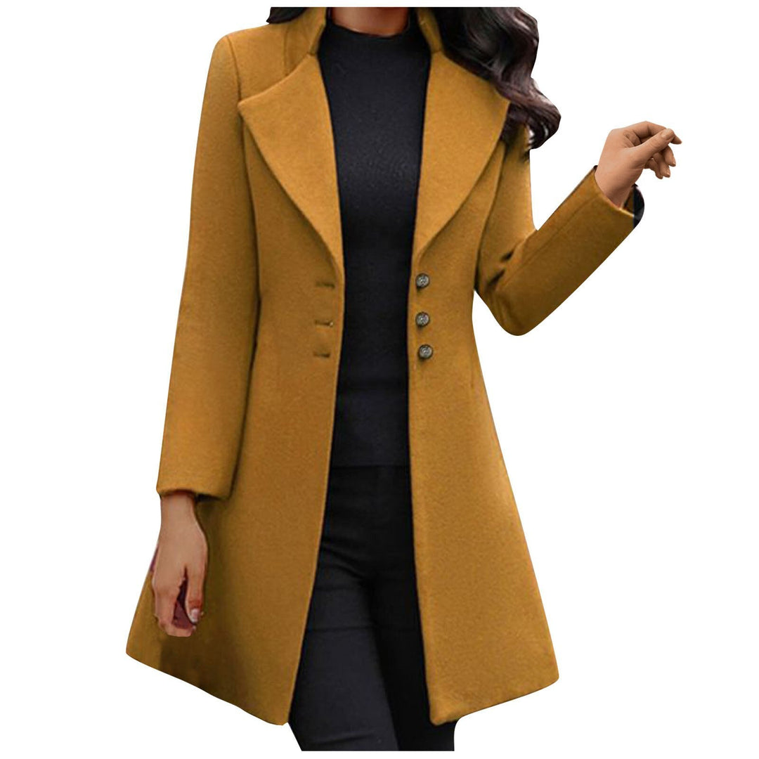 Fitted Notch Lapel Coat in Brown — VerolynBoutique