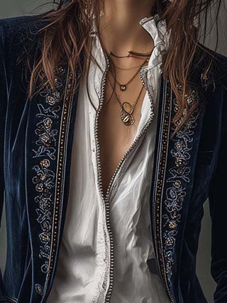 Embroidered Longline Blazer — VerolynBoutique