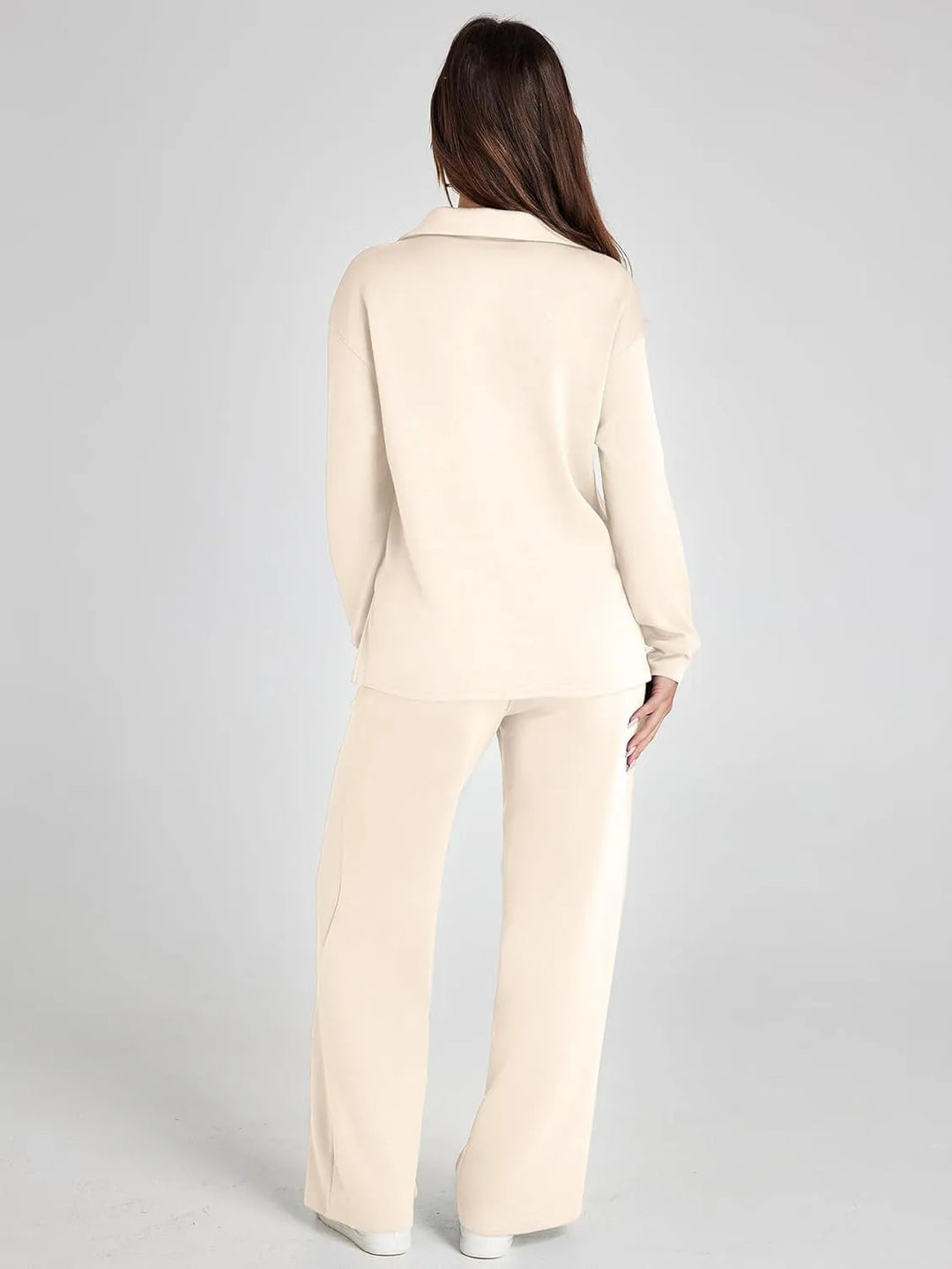 V-Neck Wide-Leg Lounge Set in Camel — VerolynBoutique