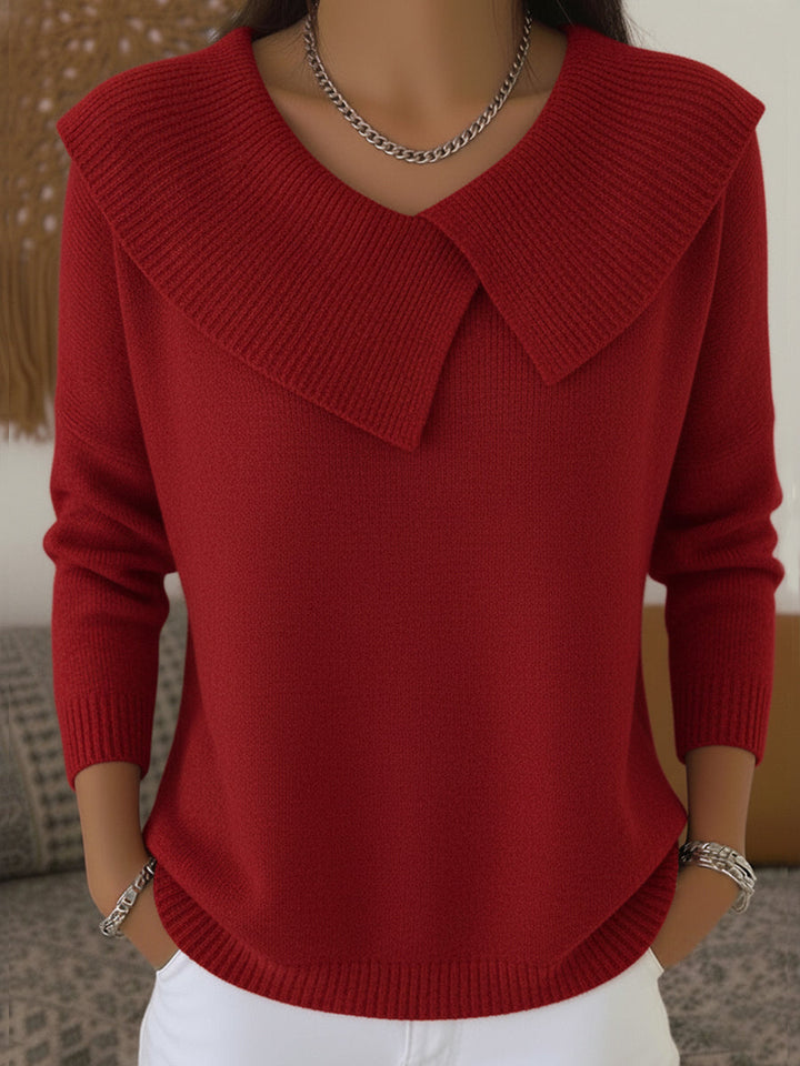 Verolyn wide roll neck jumper in red