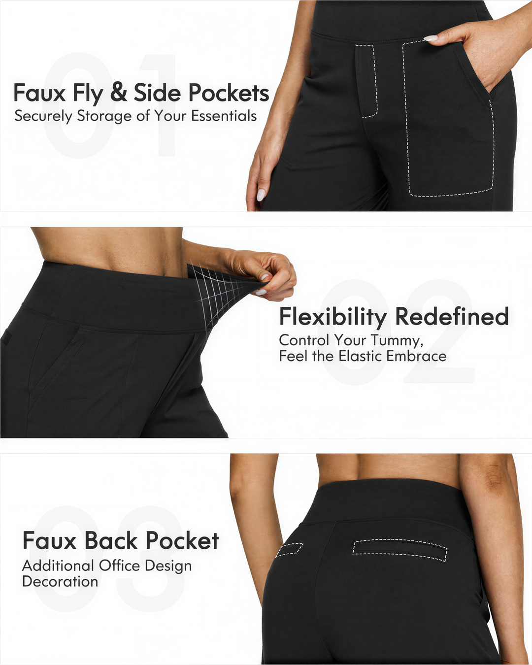 Stretch Wide Leg Yoga Trousers in Black — VerolynBoutique