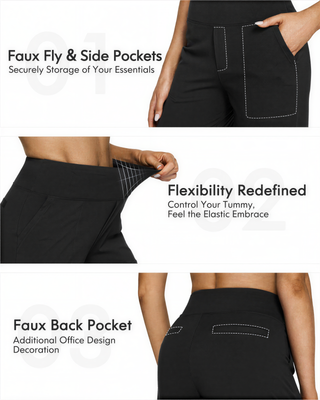 Stretch Wide Leg Yoga Trousers in Black — VerolynBoutique
