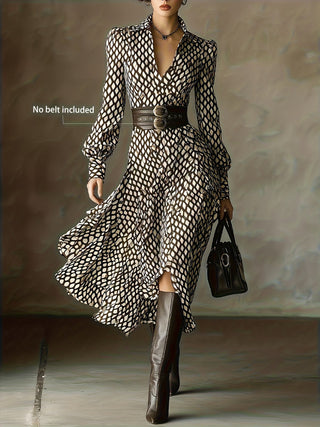 Diamond Print Swing Dress in Black &amp; White — VerolynBoutique