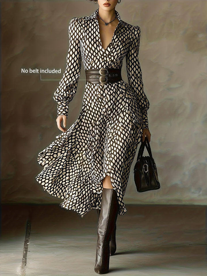 Diamond Print Swing Dress in Black &amp; White — VerolynBoutique