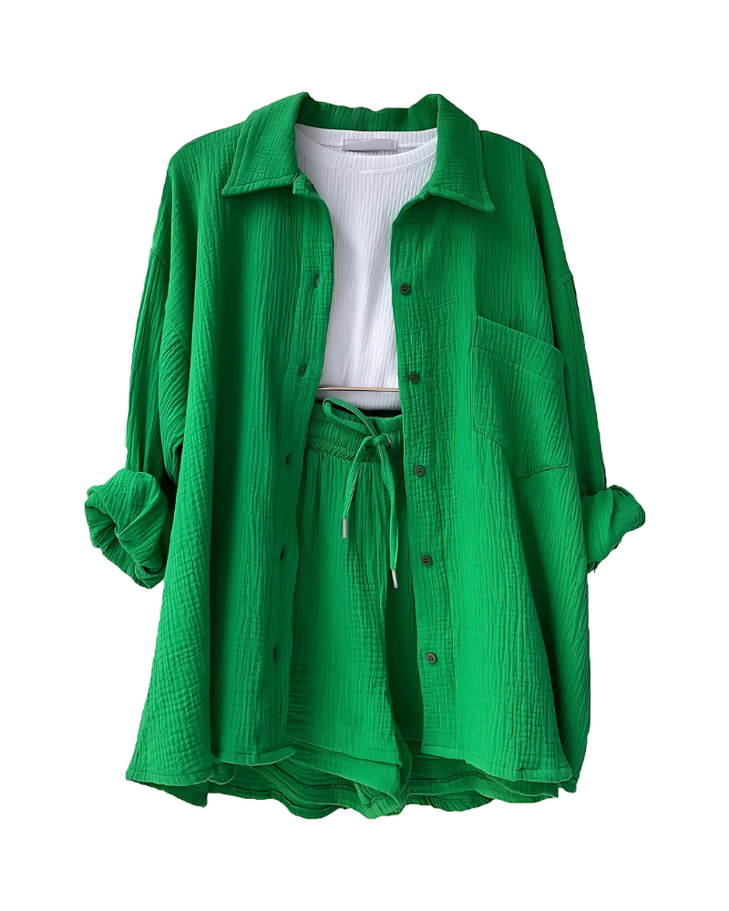 Verolyn - Button-Up Shorts Set