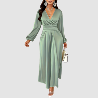 Verolyn - Pleated Satin Maxi Dress