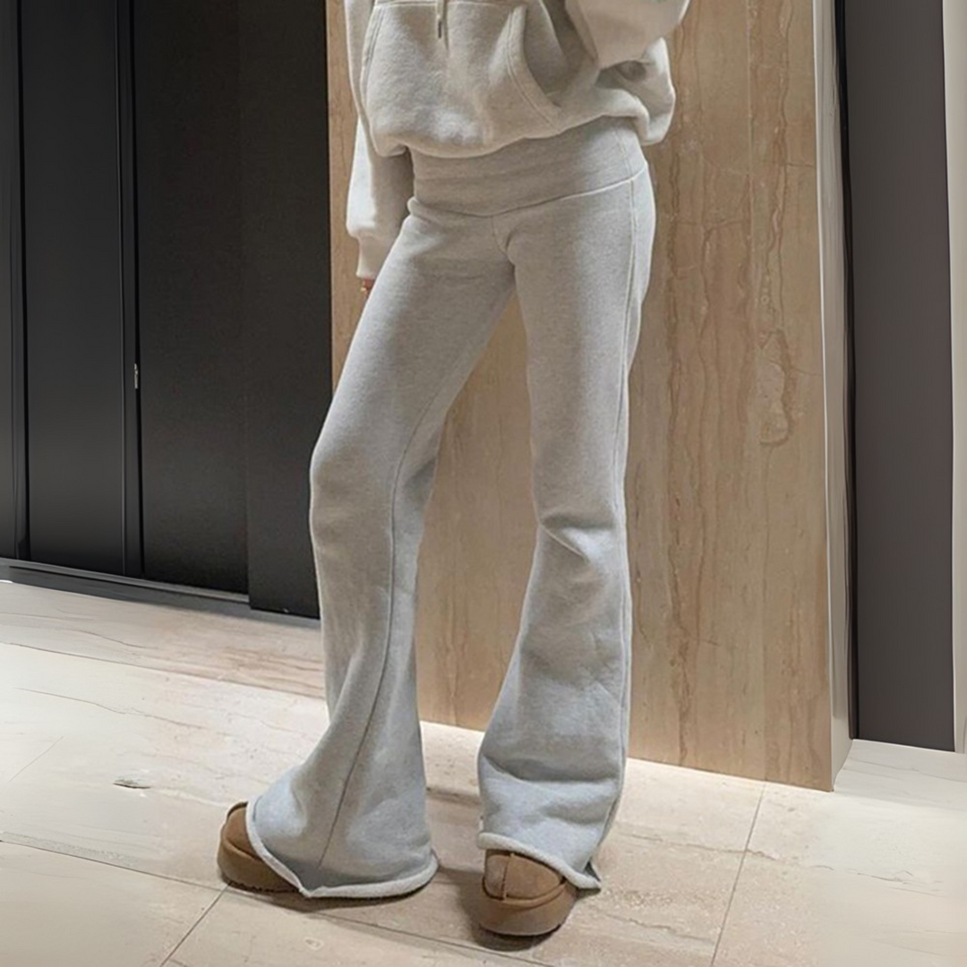 Drawstring Straight Leg Lounge Trousers in Grey — VerolynBoutique