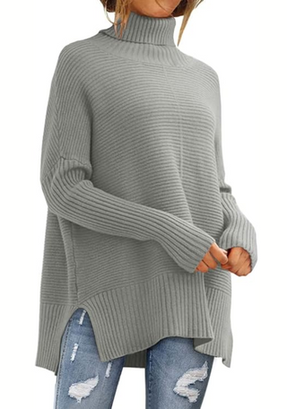 Soft Turtleneck Jumper in Grey — VerolynBoutique