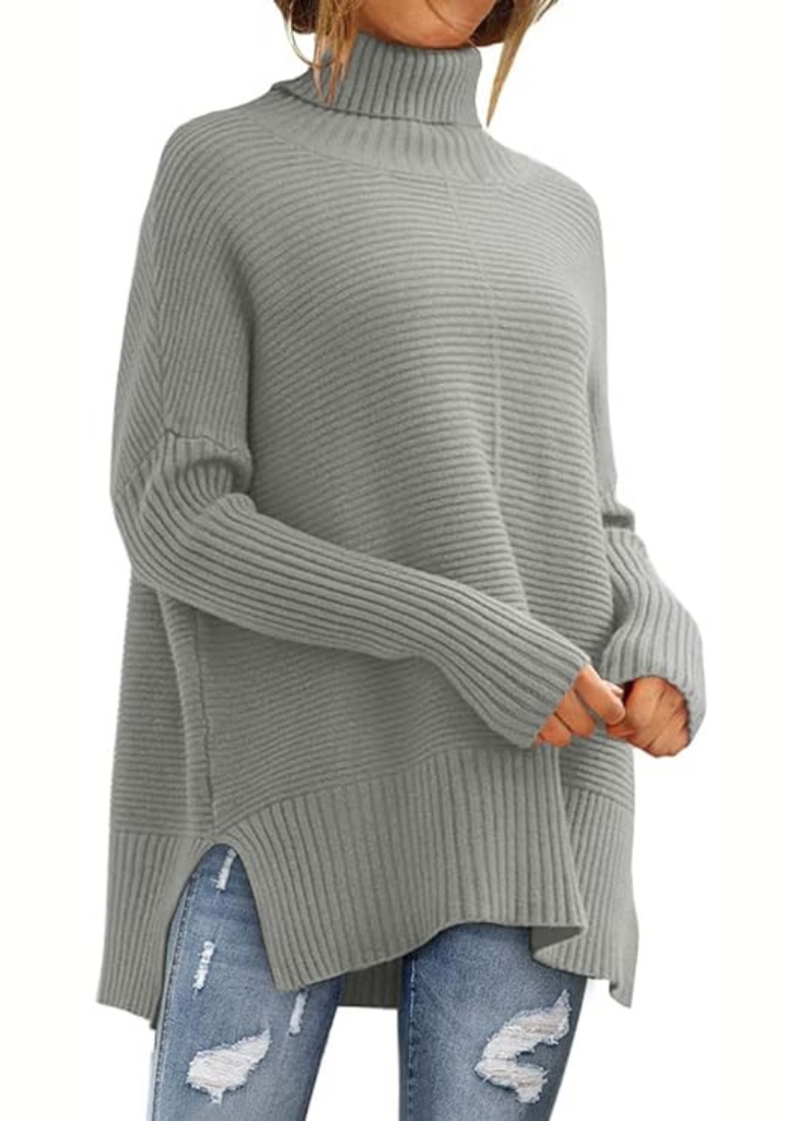 Soft Turtleneck Jumper in Grey — VerolynBoutique