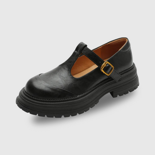 Chunky Sole T-Bar Shoes in Black — VerolynBoutique