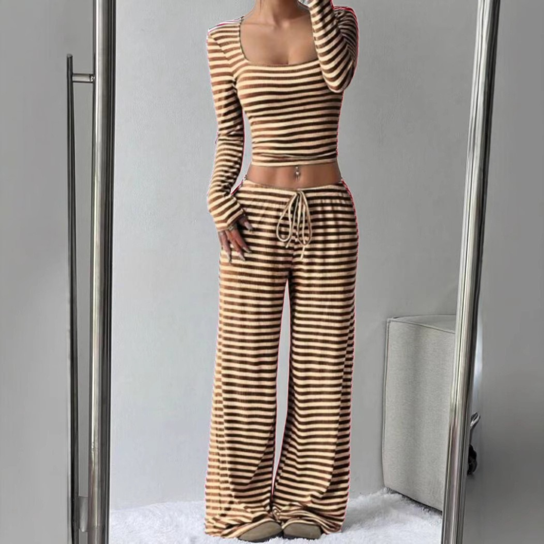 Verolyn - Relaxed Crop Top &amp; Trouser Lounge Set