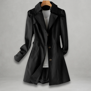 Tailored Autumn Trench Coat in Black — VerolynBoutique