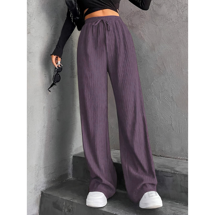 Textured Wide Leg Lounge Trousers in Purple — VerolynBoutique