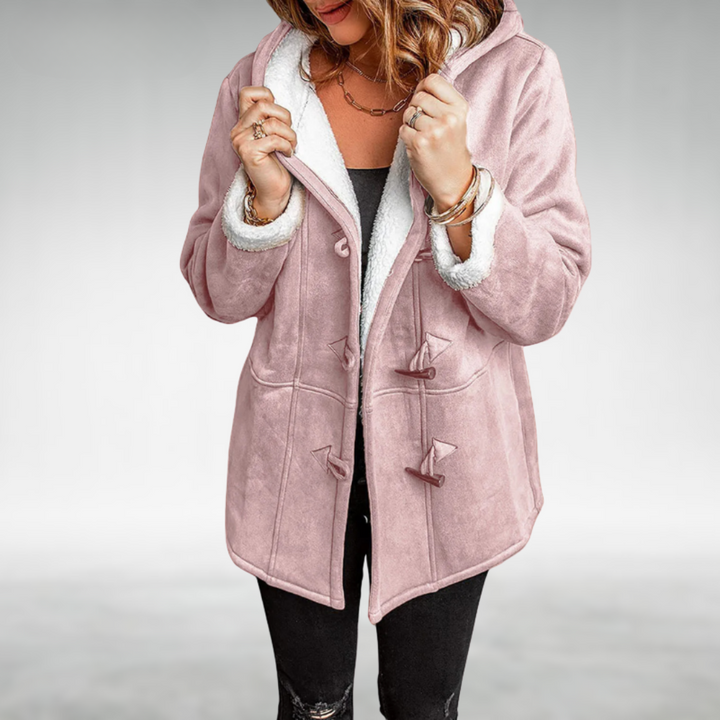 Toggle Front Fleece-Lined Coat in Pink — VerolynBoutique