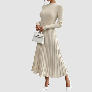 Verolyn - Ribbed High Neck Maxi Dress