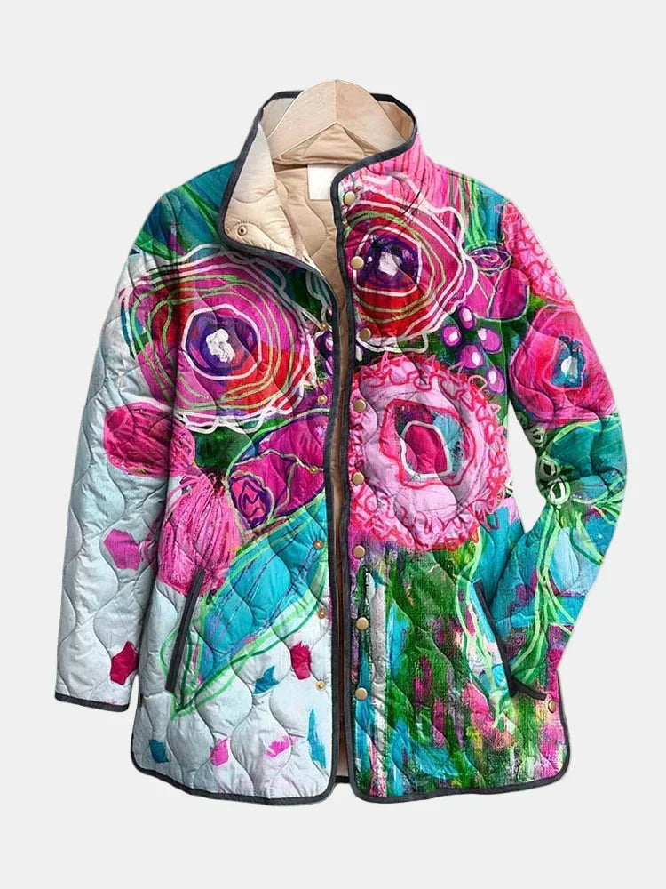 Vintage Floral Quilted Jacket in Dusty Pink — VerolynBoutique