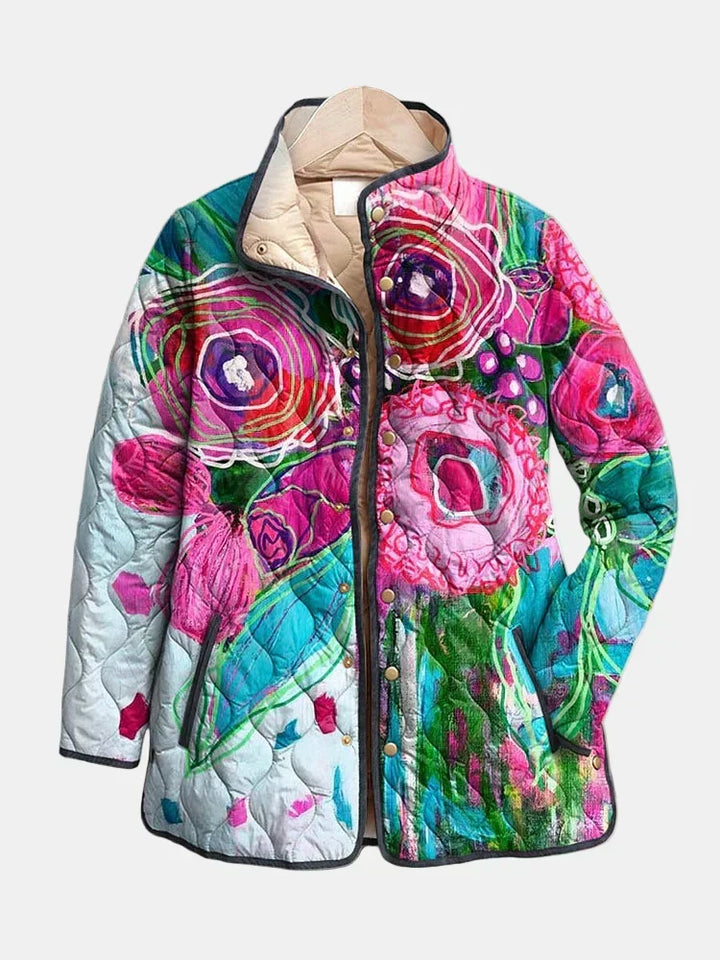 Vintage Floral Quilted Jacket in Dusty Pink — VerolynBoutique
