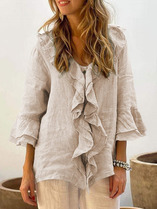 Verolyn - Bell Sleeve Ruffle Top