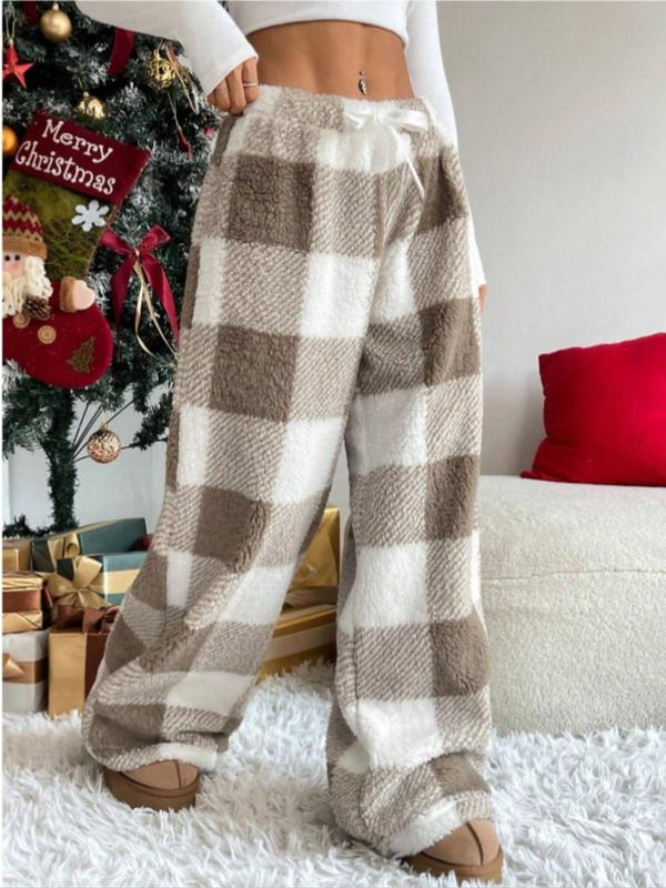 Fluffy Drawstring Lounge Trousers in Khaki — VerolynBoutique
