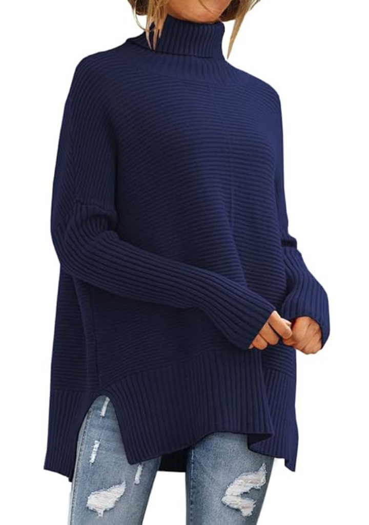 Soft Turtleneck Jumper in Navy — VerolynBoutique