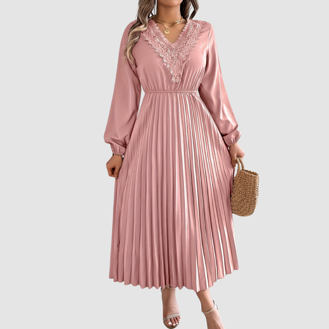 Verolyn - Lace V-Neck A-Line Dress