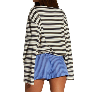 Oversized Striped Long Sleeve Top in Multicolour — VerolynBoutique