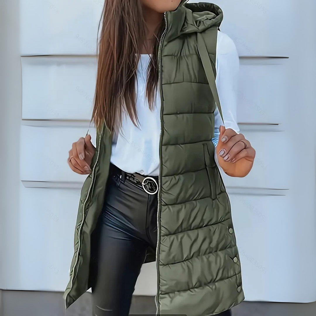 Verolyn - Hooded Long Puffer Vest