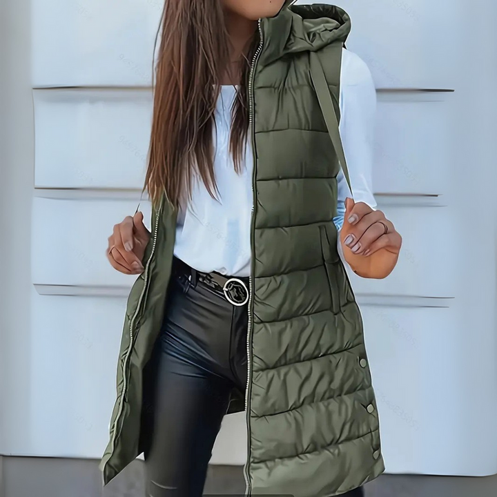 Verolyn - Hooded Long Puffer Vest