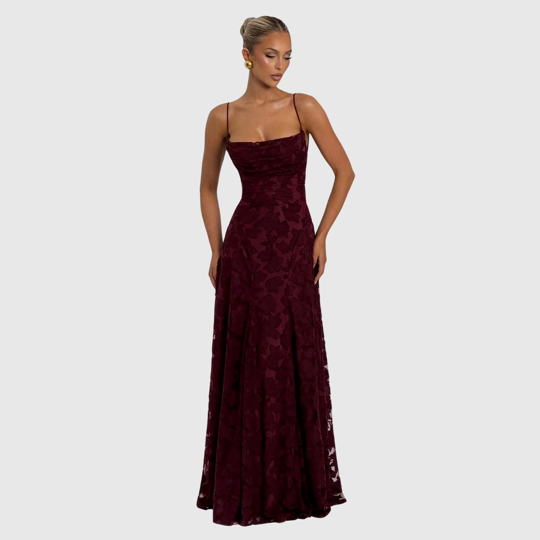 Open Back Lace Maxi Dress in Red — VerolynBoutique