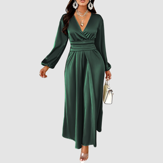 Verolyn - Pleated Satin Maxi Dress