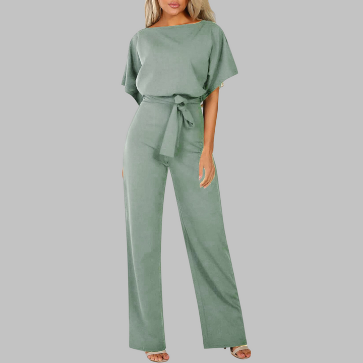 Verolyn - Batwing Sleeve Tie Front Jumpsuit