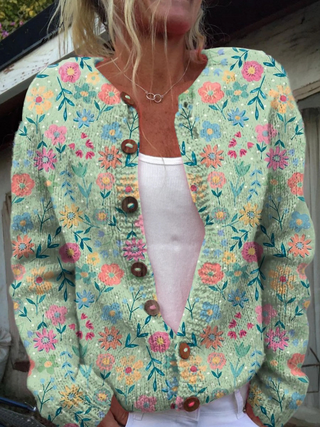 Verolyn pastel floral toggle button cardigan