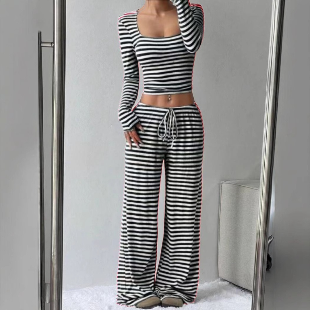 Verolyn - Relaxed Crop Top &amp; Trouser Lounge Set