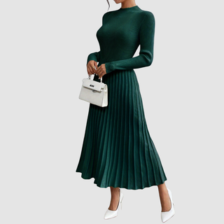 Verolyn - Ribbed High Neck Maxi Dress