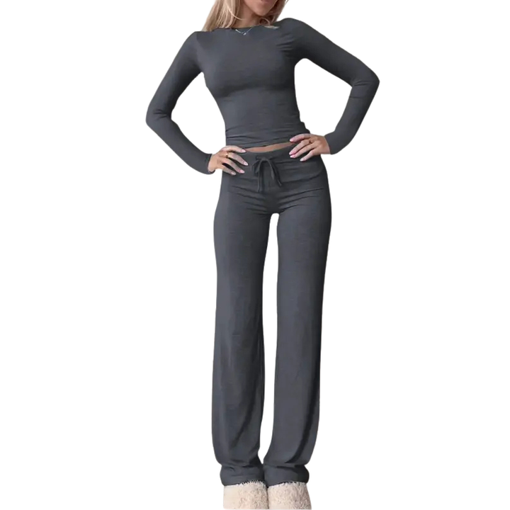 Verolyn - Slim Crop Tee Trouser Set
