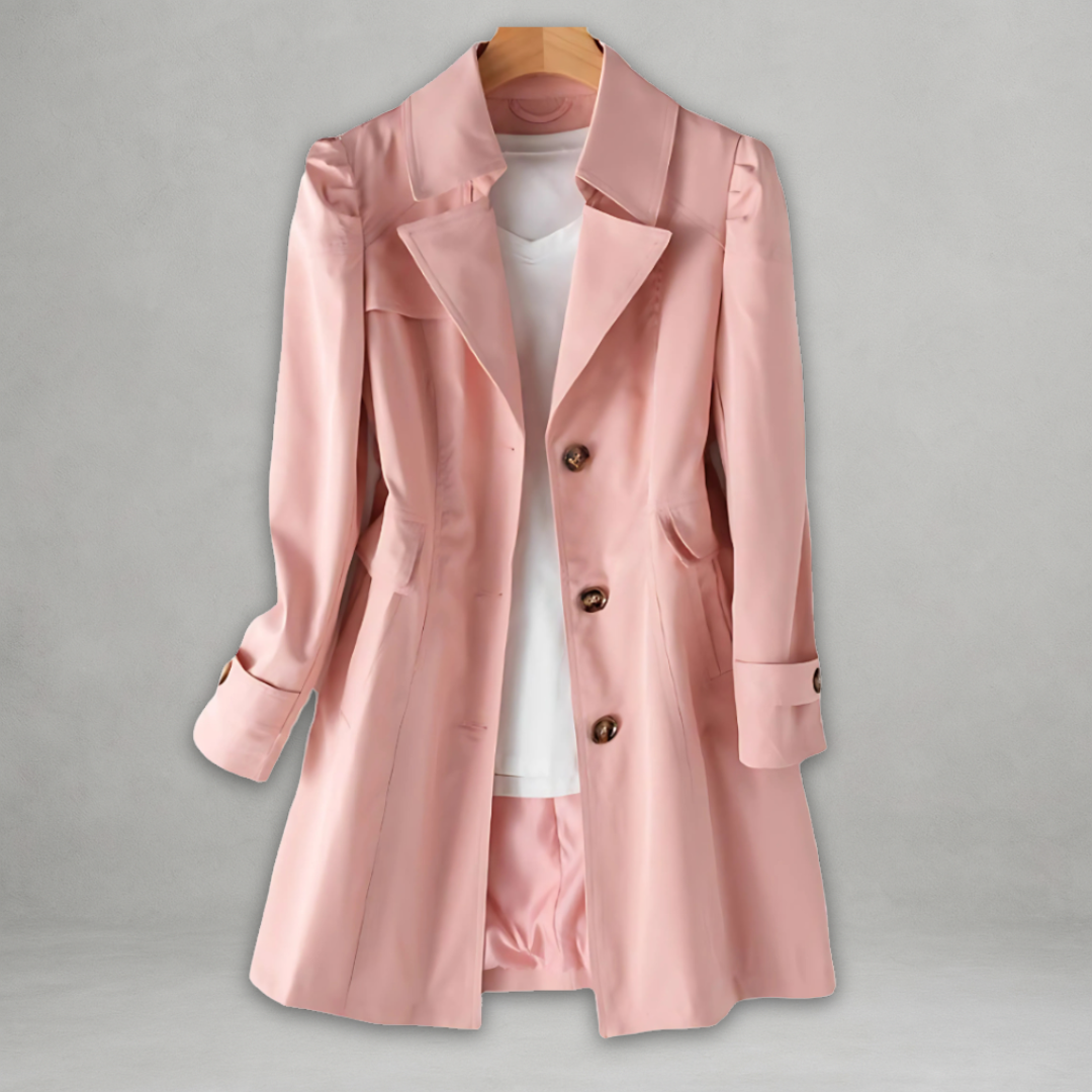 Tailored Autumn Trench Coat in Pink — VerolynBoutique