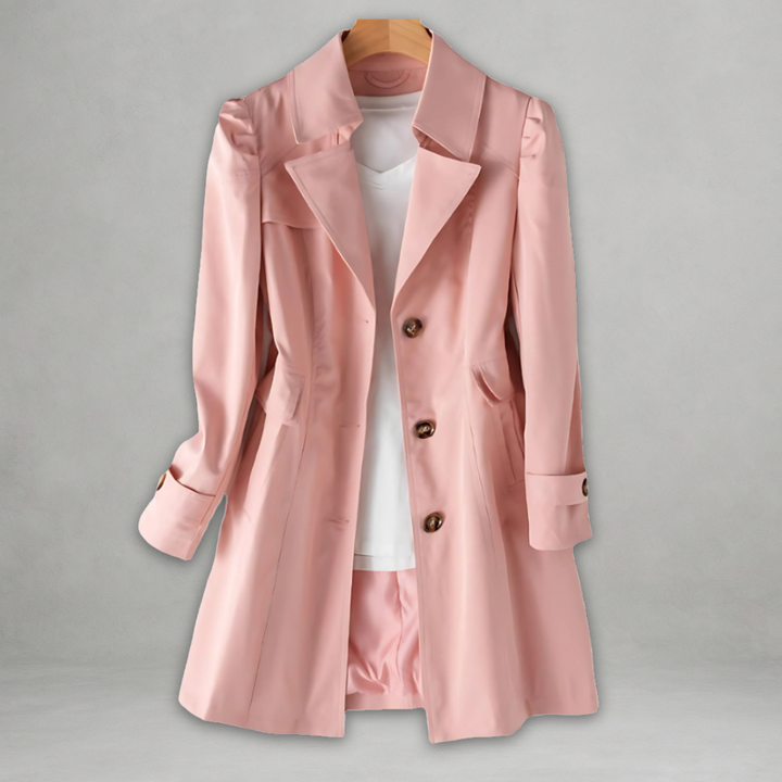 Tailored Autumn Trench Coat in Pink — VerolynBoutique