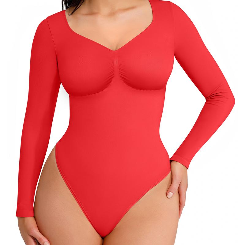 Verolyn - Seamless Long Sleeve Thong Bodysuit