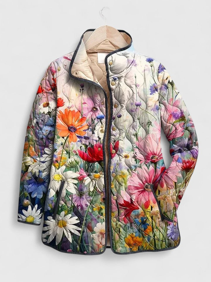 Meadow Flower Quilted Jacket in Multicolour — VerolynBoutique