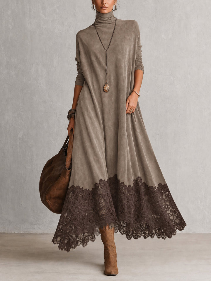 Verolyn suede-look lace hem maxi dress – view 3