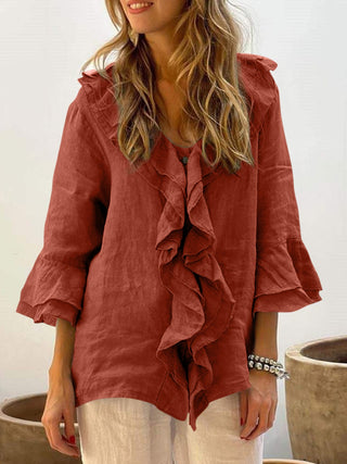 Verolyn - Bell Sleeve Ruffle Top