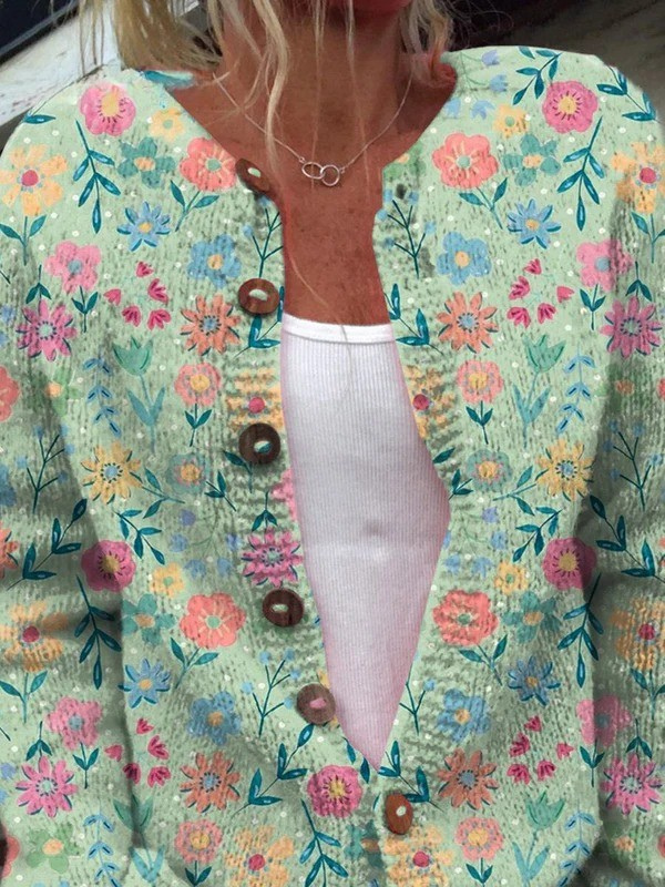 Verolyn pastel floral toggle button cardigan – view 2