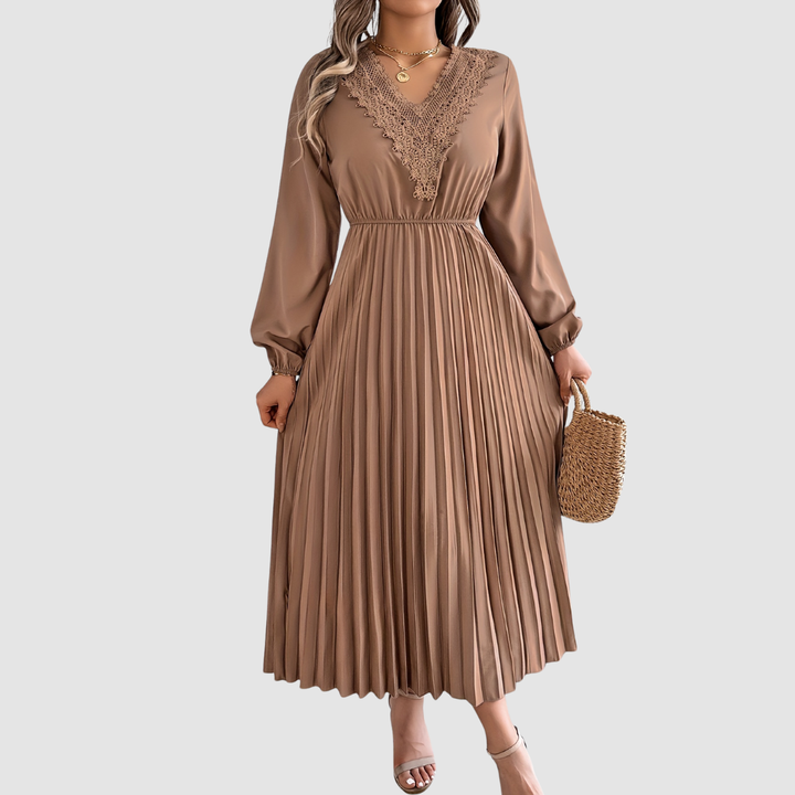 Verolyn - Lace V-Neck A-Line Dress