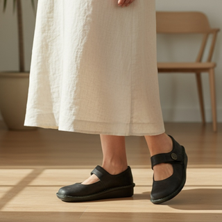 Cushioned Touch-Fasten Mary Janes in Green — VerolynBoutique