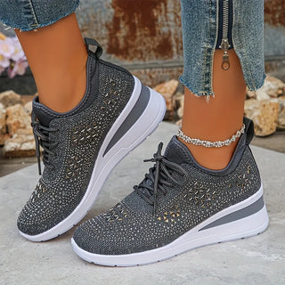 Crystal Knit Trainers in Grey — VerolynBoutique